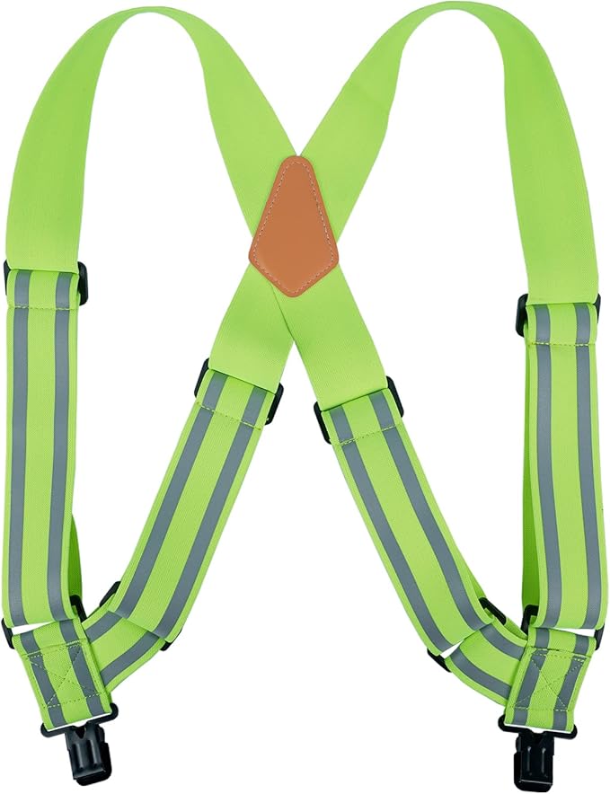 MELOTOUGH Reflective Safety Suspenders|Work Suspenders with Hi Viz Reflective Strip Hold Up Tool Belt Suspenders