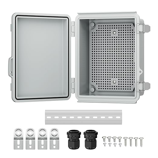 Joinfworld Outdoor Electrical Box Waterproof Junction Box Plastic Outdoor Weatherproof Electrical Enclosure Box Outside 8.7x6.7x4.3