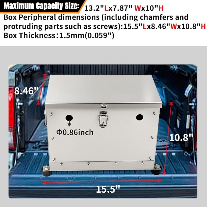 Aluminum Battery Box Relocation Kit Universal RV/Trailer Battery Box Outdoor With Waterproof Cover(Group 27)