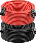 10AWG Solar Extension Cable 75FT – 2 Pack Red & Black PV Wire with Solar Connectors, 84-Strand Tinned Copper, Dual XLPE Insulated, Outdoor UV-Resistant Cable for RV, Inverter, Battery