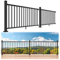 Egadis 36 in. H x 12 ft. W Porch and Deck Railing Kit, Aluminum Railing Kit, Black Textured AAMA 2604 Powder-Coat Finish Railing System for Outdoor Decks, Porches & Balconies (2 Post, 2 Panel)