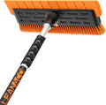 Year-Round Roof Rakes for Snow, Leaves & Moss – 16” No-Scratch Foam Blade & Roof Brush, 4.7-21ft Telescoping Snow Rake for Roof, Solar Panels, RVs & Cars, C-Shaped Push/Pull Roof Snow Removal Tool