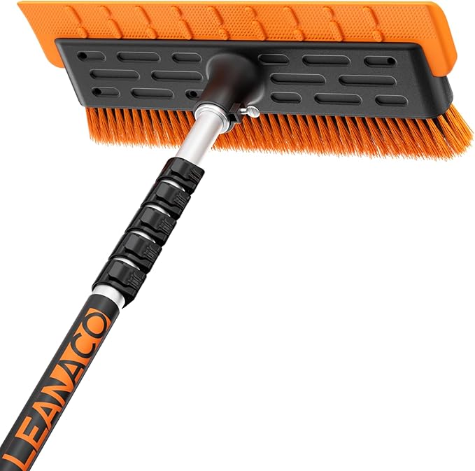 Year-Round Roof Rakes for Snow, Leaves & Moss – 16” No-Scratch Foam Blade & Roof Brush, 4.7-21ft Telescoping Snow Rake for Roof, Solar Panels, RVs & Cars, C-Shaped Push/Pull Roof Snow Removal Tool