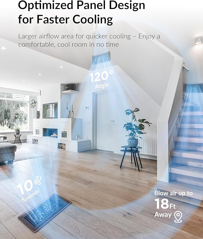 Super Quiet Register Booster Fan for 4" x 12" Register Holes, Smart Register Vent with Dual Intelligent Thermostat and WIFI App Control, Heating Cooling AC Vent Fan (ORB)