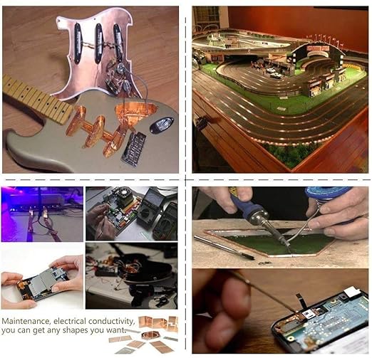 Copper Foil Tape (2 inch X 66 FT) with Double-Sided Conductive Adhesive for Guitar & EMI Shielding,Stained Glass Making,Electrical Repairs,Paper Circuits,Soldering,Grounding,DIY Copper Tape
