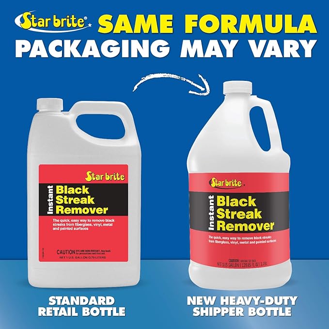 Star brite Instant Black Streak Remover - Dissolve Grease, Oil, Smoke & Exhaust Stains on Fiberglass, Vinyl, Metal, Plastic & Painted Surfaces - Spray On, Wipe Off