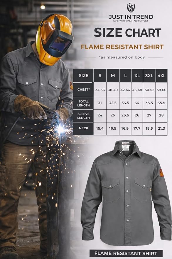 FR Welding Shirt – Flame Resistant, Fire Retardant, 100% Cotton, 7oz Lightweight