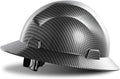 LANON Full Brim Hard Hat, OSHA Construction Work Approved, Premium Charcoal Gray Design, FRP Safety Helmet with 4 Point Adjustable Ratchet Suspension, Class C