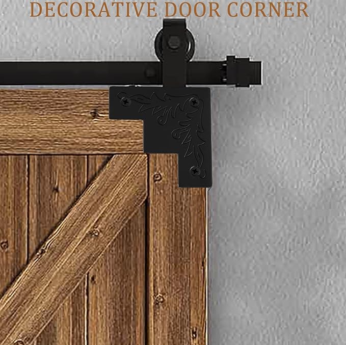 Black Metal Corner Protector 3.3 * 3.3 * 1 in Decorative Wood Funiture 4pcs Barn Sliding Door Corner Guards Metal Table Corner Antirust Zinc Alloy Edge Cover Bracket with Screw
