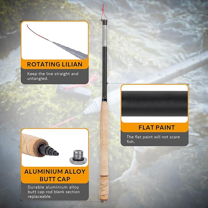 Tenkara Rod,Telescopic Fly Fishing Rod 30T Carbon Fiber with Rod Carrying Case
