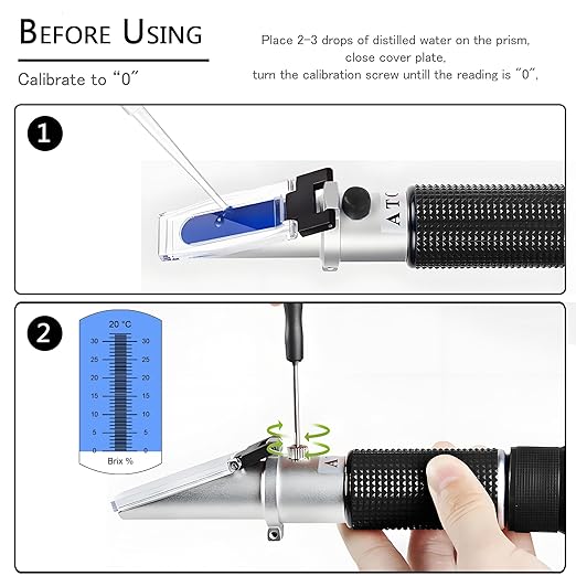 0-32% Brix Meter Refractometer,V-Resourcing Portable Hand Held Refractometer for Sugar Content Test