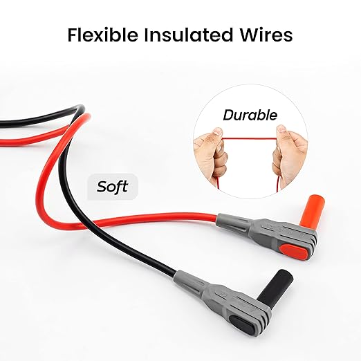 KAIWEETS Multimeter Test Lead Set for Electrical Testing, Soft Silicone Test Leads Kit for Fluke/AstroAI/INNOVA Multimeter Electronic Clamp Meter 11 PCS