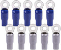 Skar Audio 4 Gauge (5/16") Nickel Plated Premium Ring Terminals (10-Pack)
