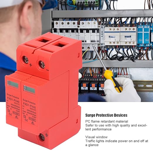 2P Protective Devices 2pcs 2P Protective Devices 40KA DC Photovoltaic Arrester with Remote Protectors (DC 500V)