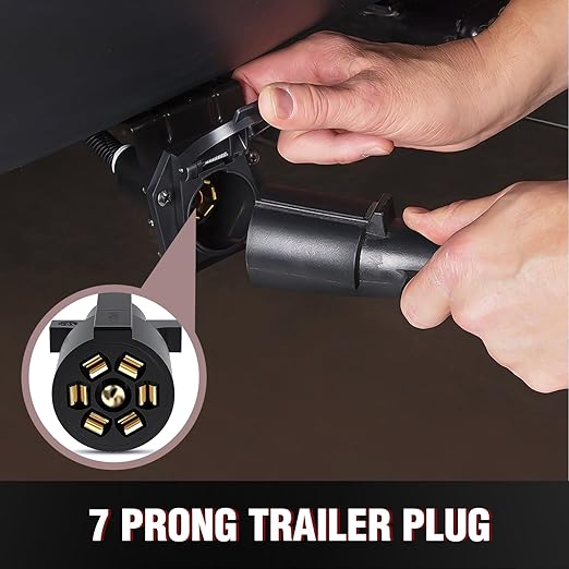 Nilight 12Feet 7way Heavy Duty 7 Pin Plug Inline Trailer Cord for Truck Camper Blade Molded RV Cable Wire Weatherproof & Corrosion Resistant-12FT, 2 Years Warranty