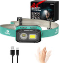 Mossy Oak 600 Lumens LED Headlamp, Dual Power Source, Motion Sensor Head Lamp with Magnetic Base, Stepless Dimming, Memory Mode for Camping, Running, Hiking, Valentine's Day
