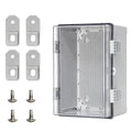 Waterproof Outdoor Junction Box IP66 ABS Plastic Electrical Box Universal DIY Project Box for Indoor/Outdoor Use with Wall-Mount Bracket Clear (11.8"x7.8"x6.6")