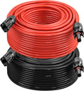 10AWG Solar Extension Cable 200FT – 2 Pack Red & Black PV Wire with Solar Connectors, 84-Strand Tinned Copper, Dual XLPE Insulated, Outdoor UV-Resistant Cable for RV, Inverter, Battery