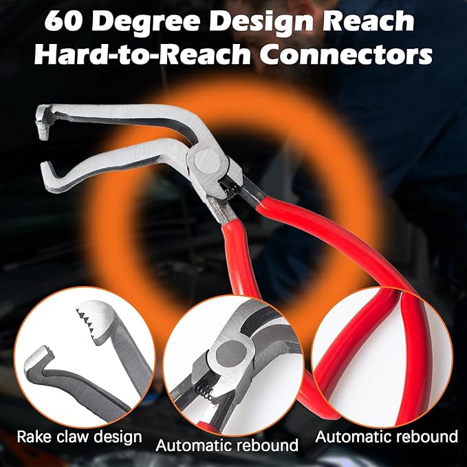 Electrical Disconnect Pliers Set – Automotive Electrical Tools & Connector Removal Tool Kit with Hose Clamp Pliers, Wire Terminal Separator, and Car Plug Connector