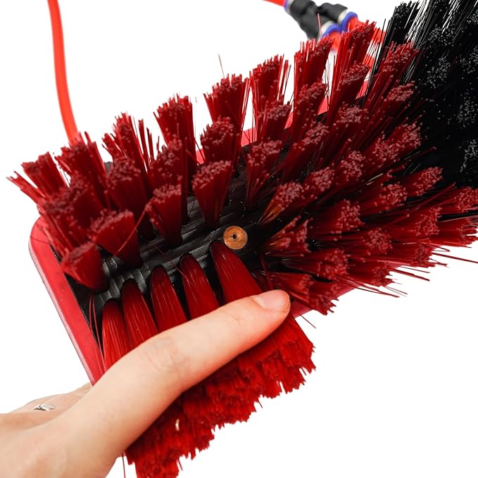 Window Cleaning Poles, Water Fed Pole Cleaning Brush with 65ft Water Pipe, Solar Panel Cleaner Tool for Outdoor and Indoor Glass Surfaces