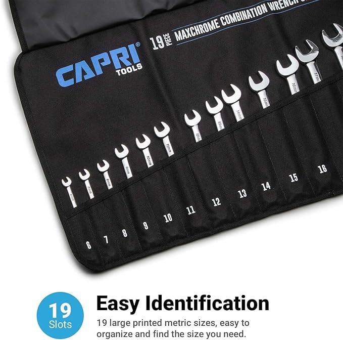 Capri Tools Wrench Roll Up Pouch Standard Pockets