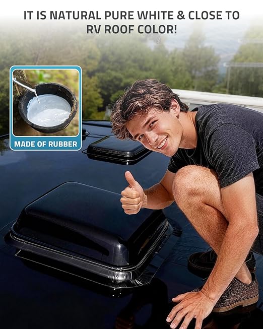PAULINN Butyl Sealant Waterproof Tape, 6 Inch X 50 Foot Camper Roofing Tape Black, UV & Weatherproof Roof Seal Tape for RV Camper Trailer Boat Window Sealing Leak Repair