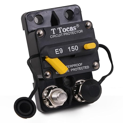 E9 150A Amp Circuit Breaker Double 3/8" Studs with Manual Reset 12V - 48V DC | Waterproof IP67 150A Switchable