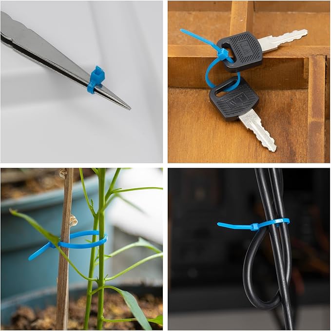 14 Inch Zip Ties Garden Green 1000 PCS, 40 Lbs- Heavy Duty Tensile Strength, Nylon PA66 UV Resistant Cable Ties for Indoor and Outdoor Use - Ideal for object bundling and fastening