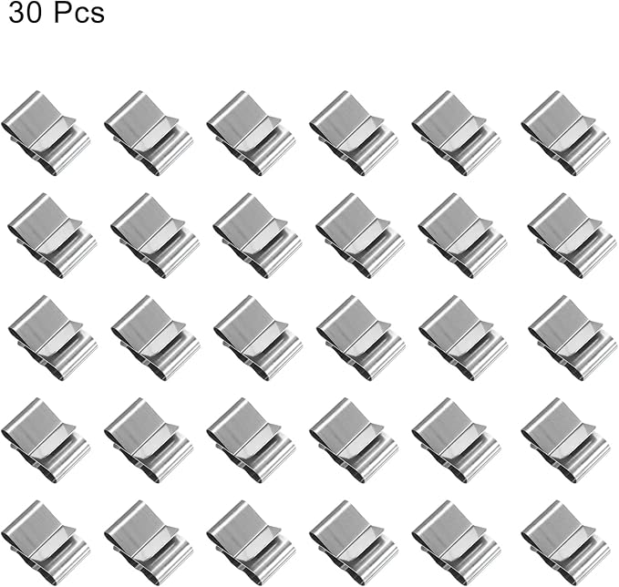 HARFINGTON 30pcs Trailer Frame Wire Clips 18.8mm Length Solar Panel Wire Clip Stainless Steel Trailer Wiring Clips Double Wire Cable Clamps for Boat Trailer Fishing Boat Cable Organization