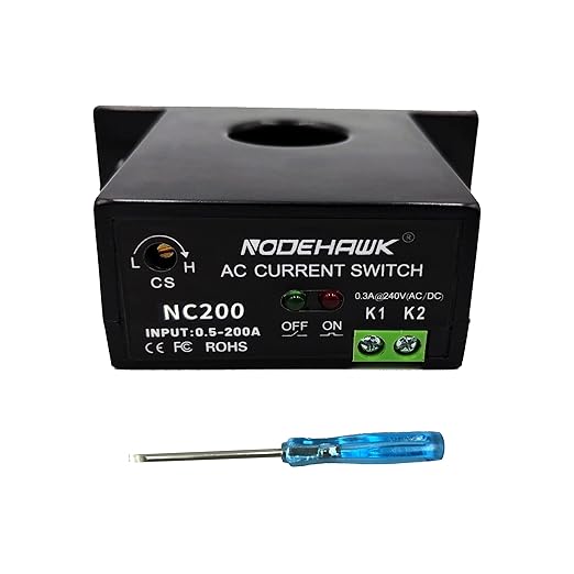 AC Current Sensing Switch 0-200A Normally Closed Current Sensor Monitoring Relay (NC200)