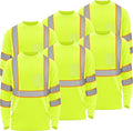 W&H Hi Vis Safety Long Sleeve Shirts Reflective High Visibility Birdeyes Class 3 Shirts,Construction Work