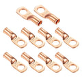 Ampper Heavy Duty Copper Wire Lugs, UL Eyelets Ring Crimp Copper Terminal Connectors for Battery Cable Ends and More (8 Awg, 5/16" Ring, 10 Pcs)