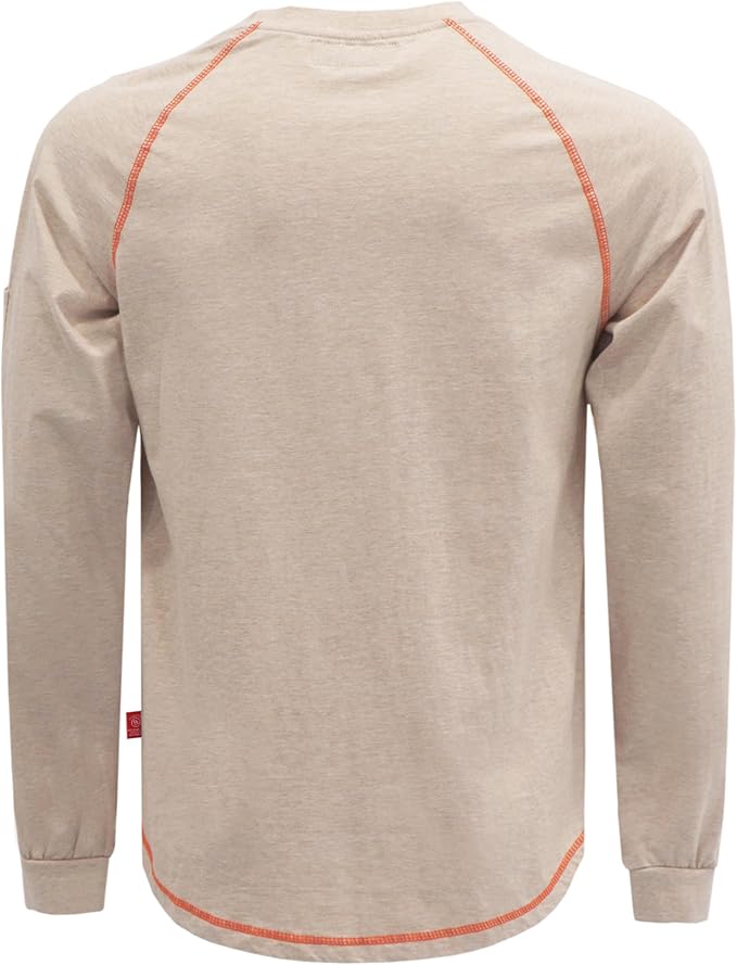 BOCOMAL FR Shirts Heather Series 6oz Flame Resistant T Shirt NFPA2112 CAT2 Fire Retardant Crew Work Shirt
