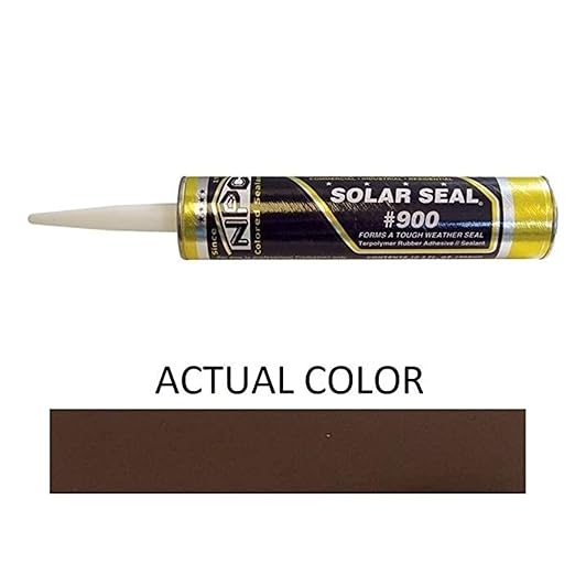 NPC #900 Solar Seal 3 Pack - for Metal Roofing Flashing/Panels, Vinyl and Fiber Cement Siding, Fiberglass, Cedar, Brick & Masonry, Sky Lights, Sun Rooms, Truck RV Trailers, Flashing (3, Brown)