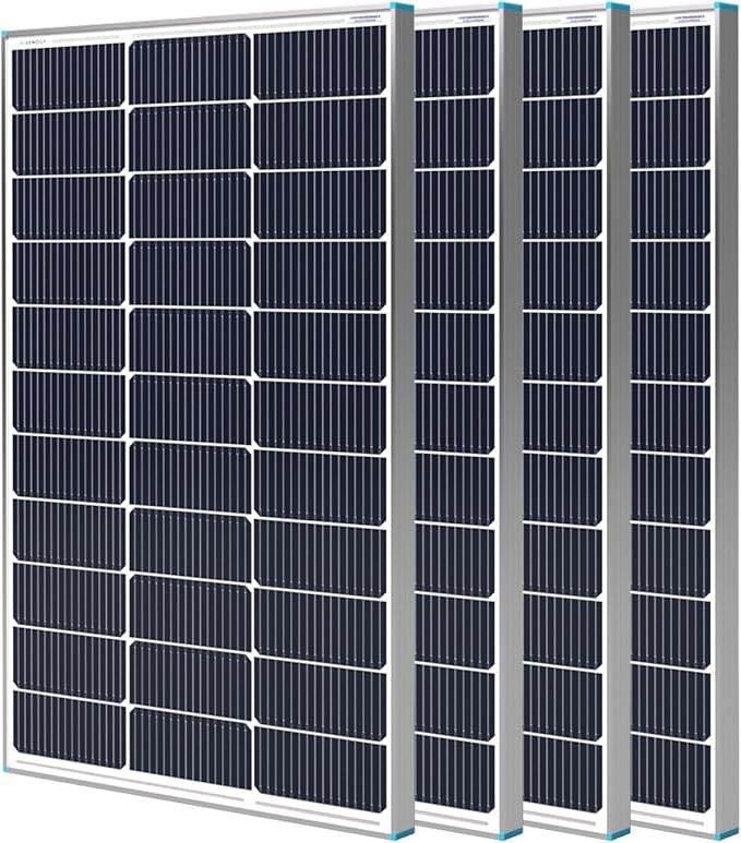 Renogy 4PCS N-Type 100 Watt Solar Panels 16BB, 12V 400W Solar Panel 25% High-Efficiency, PV Module Power Charger for RV Marine Rooftop Farm Battery and Other Off-Grid Applications, 4-Pack 100W