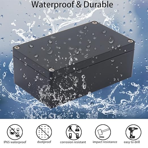 Junction Box IP65 Waterproof ABS Plastic Electrical Project Case Power Junction Boxes, Project Box with 4 PCS M16 Cable Glands 7.87x4.72x4.45 inch (200 x 120 x113 mm)