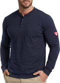 TICOMELA FR T Shirt Flame Resistant Shirt 5.5oz 100% Cotton Light Weight Workwear Men's Long Sleeve Henley Shirts