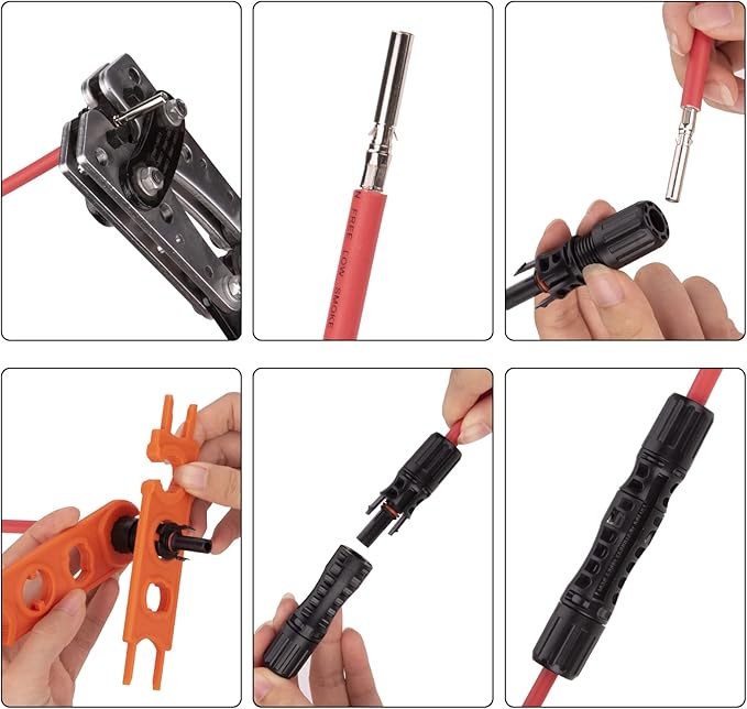 16 PCS 8AWG Solar Connectors with Spanners, 8 Pair Solar Panel Connectors Male/Female (8AWG, 8 Pairs)