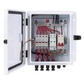 PV Combiner Box 4 String, IP65 Waterproof Solar Combiner with Lightning Arrester, Metal Box, 20A Rated Current Fuse and Circuit Breakers for On/Off Grid Solar Panel System