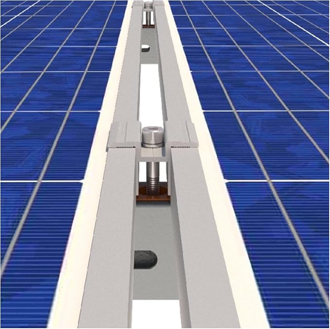 42 Pack Solar Panel Mid Clamps, Solar Panel Clamps Bulk, Solar Panel Bracket Aluminium Mounting Accessories for Solar Panel Mounting for Tin Roof, Flat Roof, Sheet Roof, Silver