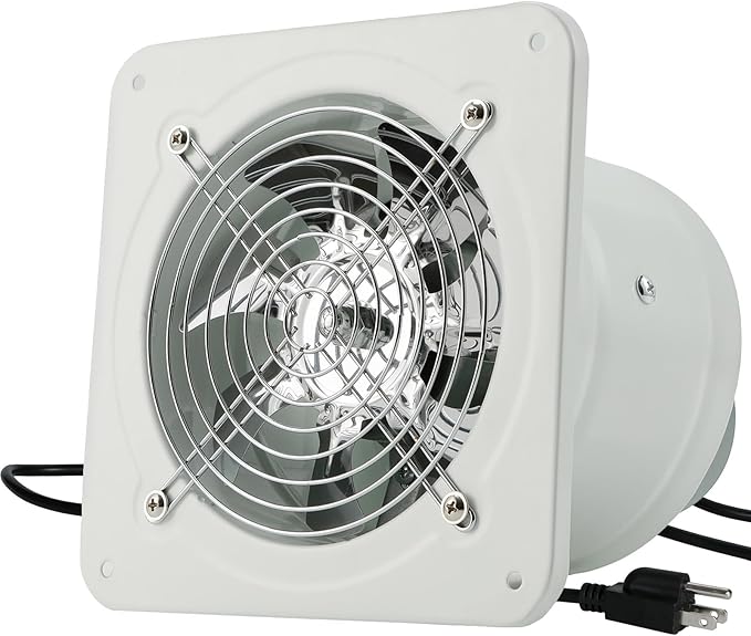 MissHoney 6 Inch Exhaust Fan 308CFM Bathroom Window Exhaust Fan Attic Vent Fan For Kitchen Extractor De Aire Para Cocina For Ceiling Basement Attic, Greenhouse, Basement
