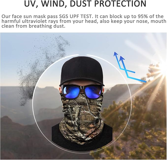 JOEYOUNG Skull Face Mask UV Sun Dust Neck Gaiter Bandana Headwear Motorcycle