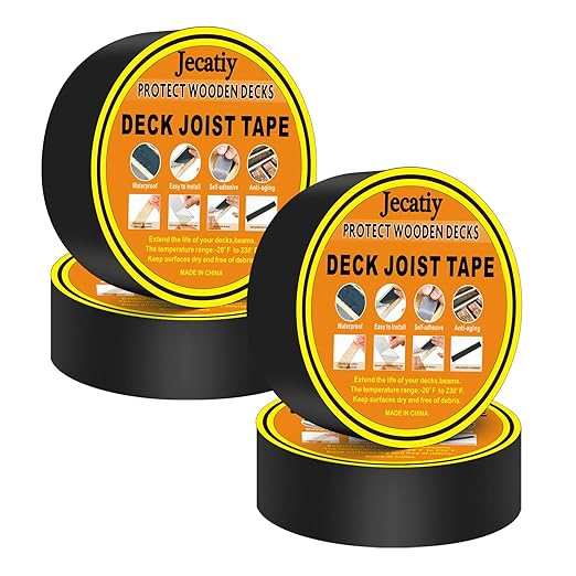 2" Joist Tape - 4 Rolls Butyl Tape for Decking, Top, Rim, Under Joists & Beams
