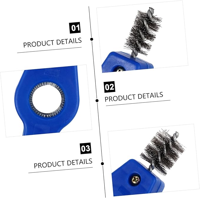 Wakauto Car Battery Brush Battery Terminal Cleaning Brush, 4 in 1 Steel Wire Brush Heads for Battery Terminals Machine Parts Cleaner Tool
