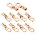 Ampper Heavy Duty Copper Wire Lugs, UL Eyelets Ring Crimp Copper Terminal Connectors for Battery Cable Ends and More (4 Awg, 1/2" Ring, 10 Pcs)