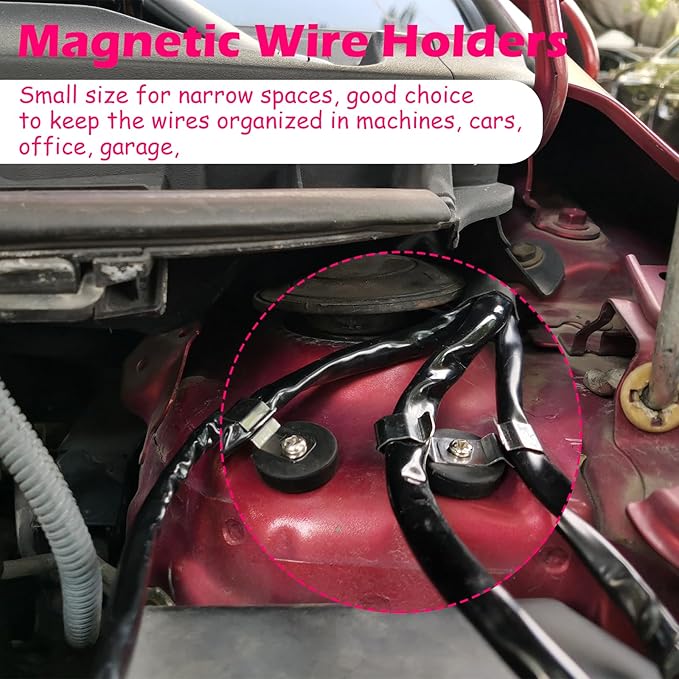 Heavy Duty Magnetic Cable Clips, Anti-Scratch Magnetic Cord Organizers, Anti-Slip Cable Clips Strong Magnet Cord Holder, Wire Holders for RV, Car, Garage, Office, Patio, Shelves 8 PCS