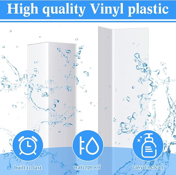 Sasylvia 10 Pcs Wall Corner Protector Guards, Vinyl 3/4 x 36 Inch Corner Trim Molding, Avoid Scratching Scuffs, Ease Install and Cleaning for Door Countertop Furniture Cabinet Protection, White