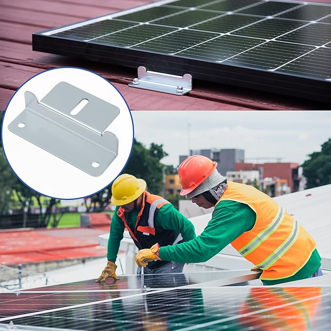 JJN Solar Panel Mount Z Brackets, 4 Sets 16 Units Solar Panel Mounting Brackets, Lightweight Aluminum Corrosion-Free Mounts for RVs Boats Trailers Yachts and Other Off Gird System Installation
