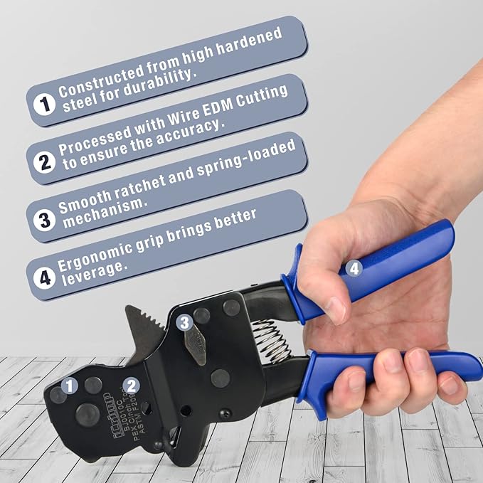 iCrimp Rachet PEX Pipe Cinch Tool for Stainless Steel Clamps meet ASTM 2098 clamping 3/8, 1/2, 3/4, 5/8,1-inch Pipe Tubing