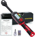 3/8" Digital Torque Wrench, 3-62.6 Ft.lb/4.2-85 N.m, ±2% Accuracy, LED Display, USB Data Storage, 4 Units, Two modes, Triple Alert, Precision Torque Tool, Red